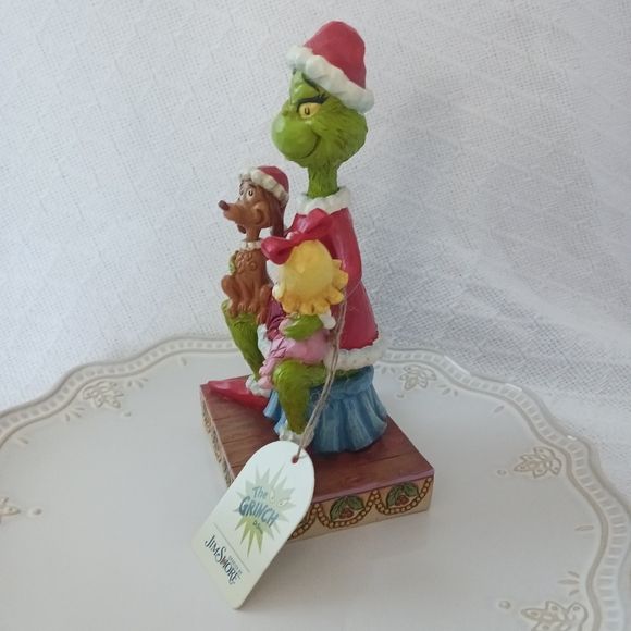 Jim Shore The Grinch Dr Seuss with Max and Cindy Lou - Green, Red, Pink - Picture 2 of 10